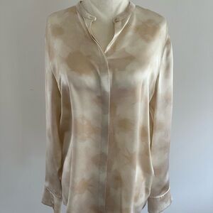 Vince Cream and Tan Women's Blouse